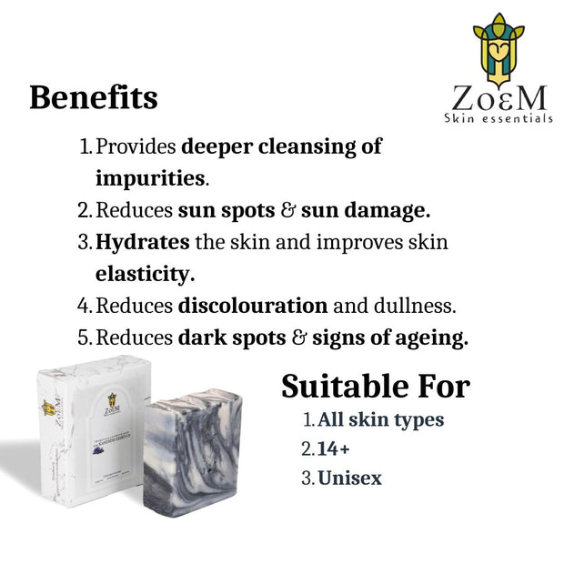 Zoem Charcoal & Kashmiri Lavender Soap